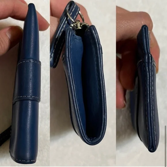 Vintage Coach Leather keychain wallet skinny mini in blue - Picture 4 of 8